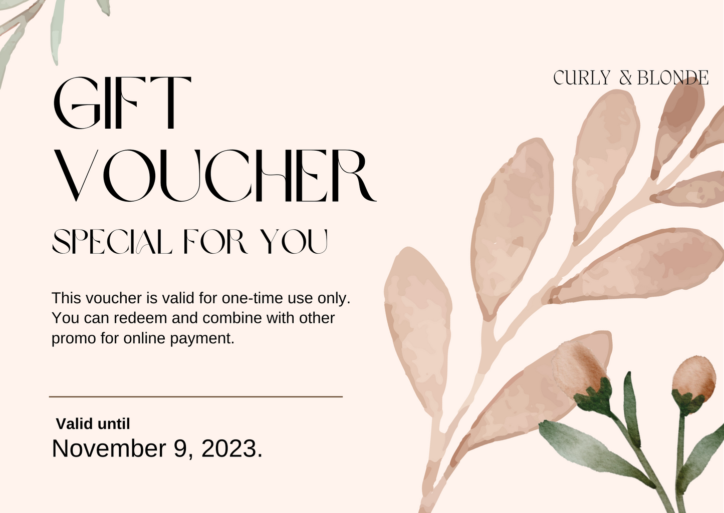 Curly & Blonde Gift Card