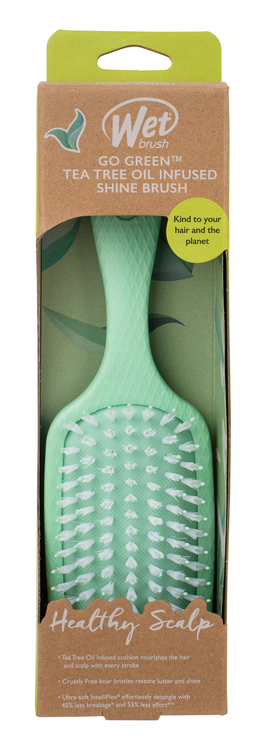 Wet Brush Go Green Tea Tree Oil Infused Treatment & Shine Brush - Green