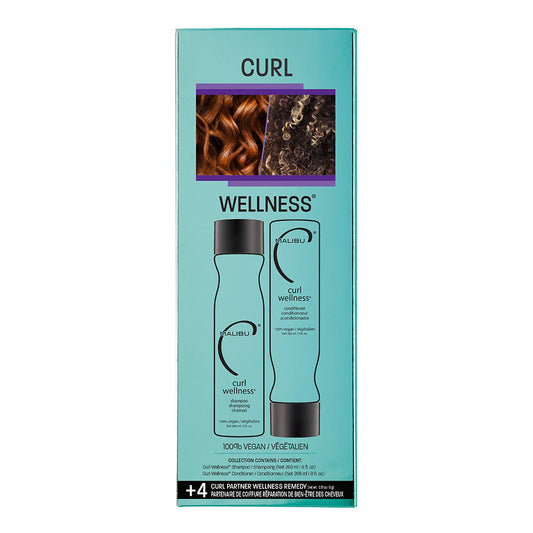 Malibu C Curl Wellness Collection - 266ml (Shampoo, Conditioner & 4 Sachets)